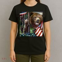 American Grizzly American Flag Bear Family T-Shirt thumb 4