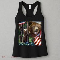 American Grizzly American Flag Bear Family Women's Tank Top thumb 3