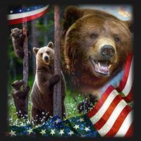 American Grizzly American Flag Bear Family Women's Tank Top thumb 5