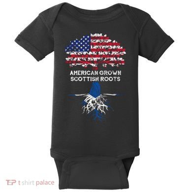 American Grown Scottish Roots Baby Bodysuit