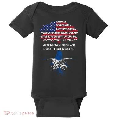 American Grown Scottish Roots Baby Bodysuit
