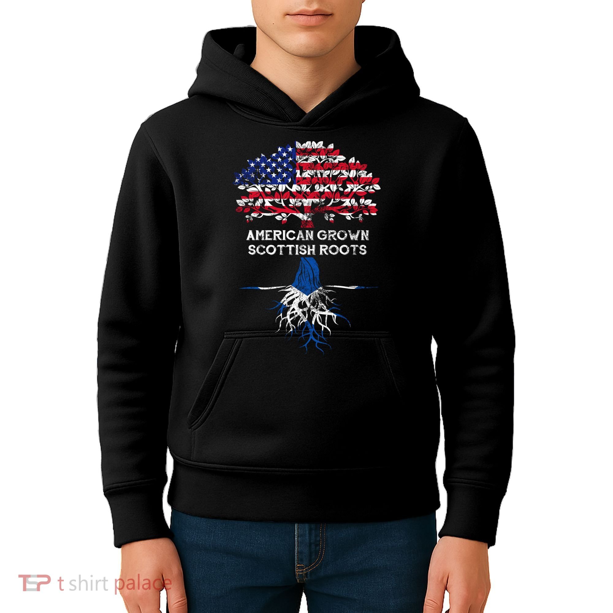 American Grown Scottish Roots Kids Hoodie