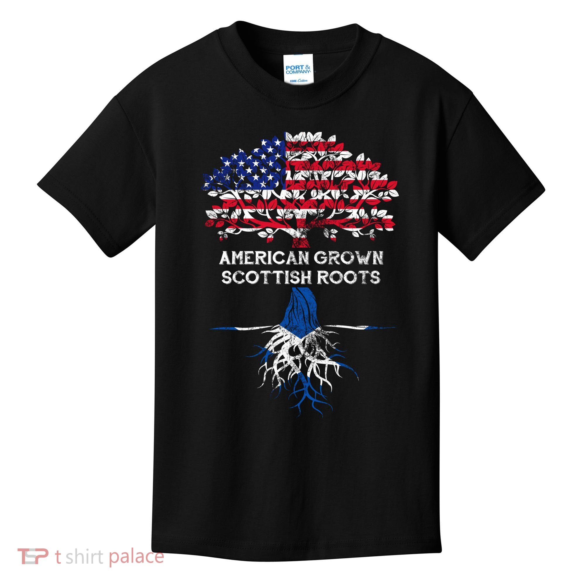 American Grown Scottish Roots Kids T-Shirt