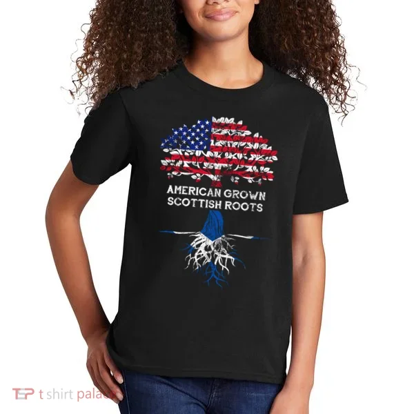 American Grown Scottish Roots Kids T-Shirt