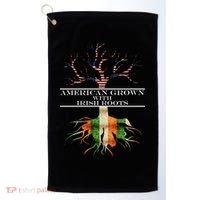 American Grown With Irish Roots Golf Towel thumb 0