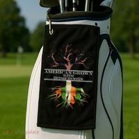 American Grown With Irish Roots Golf Towel thumb 2