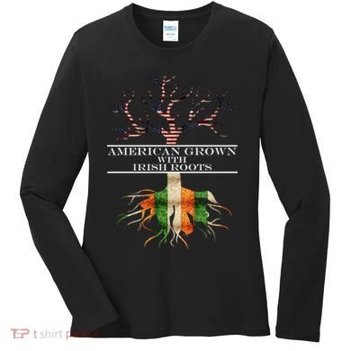 American Grown With Irish Roots Women's Long Sleeve Shirt