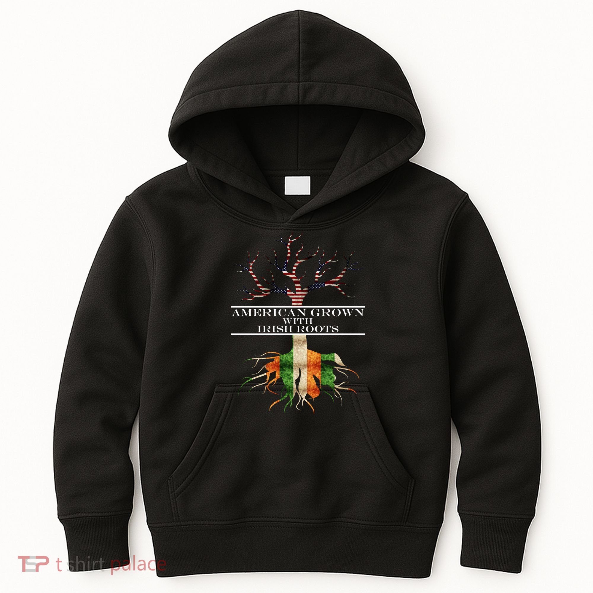 American Grown With Irish Roots Kids Hoodie