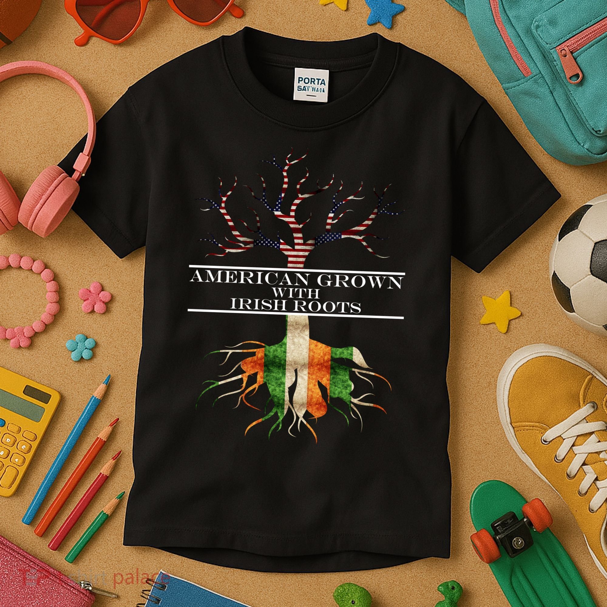American Grown With Irish Roots Kids T-Shirt