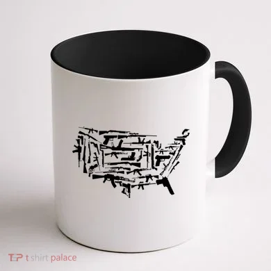 American Gun Map Coffee Mug back