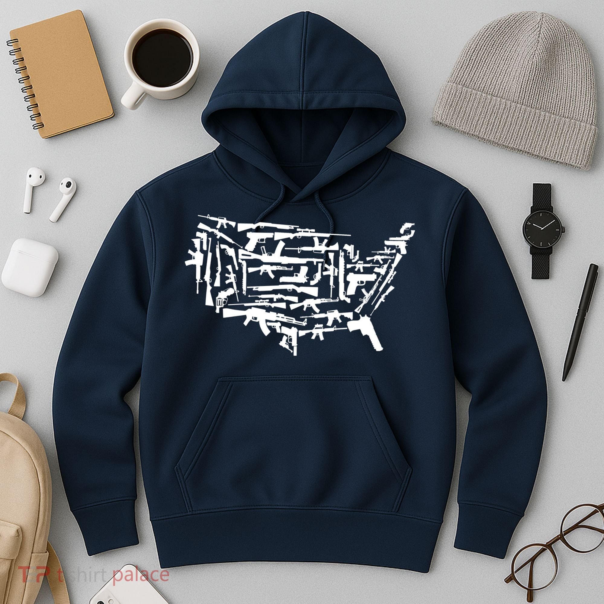 American Gun Map Hoodie