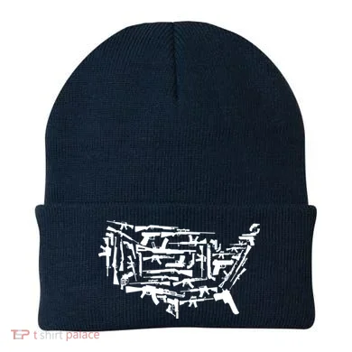 American Gun Map Beanie