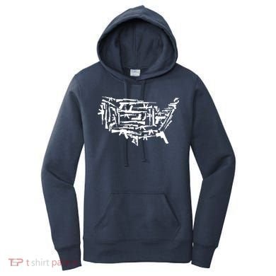 American Gun Map Women's Hoodie