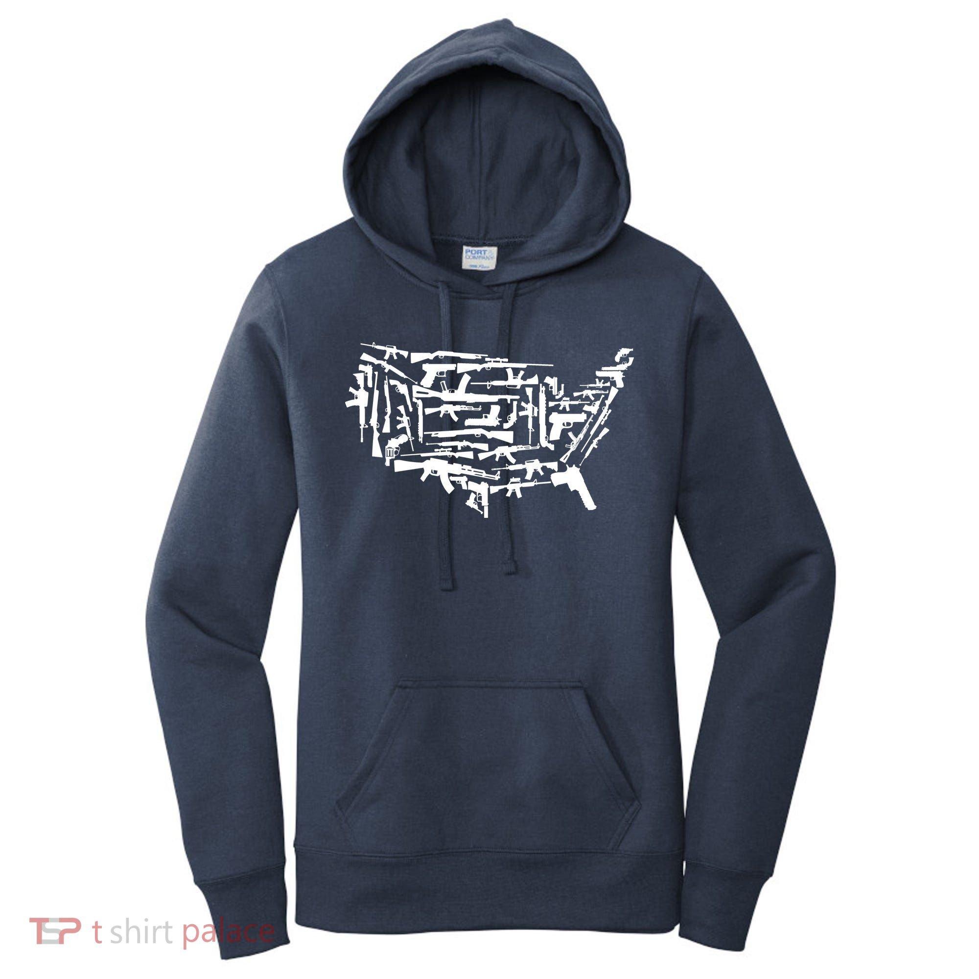 American Gun Map Women's Hoodie