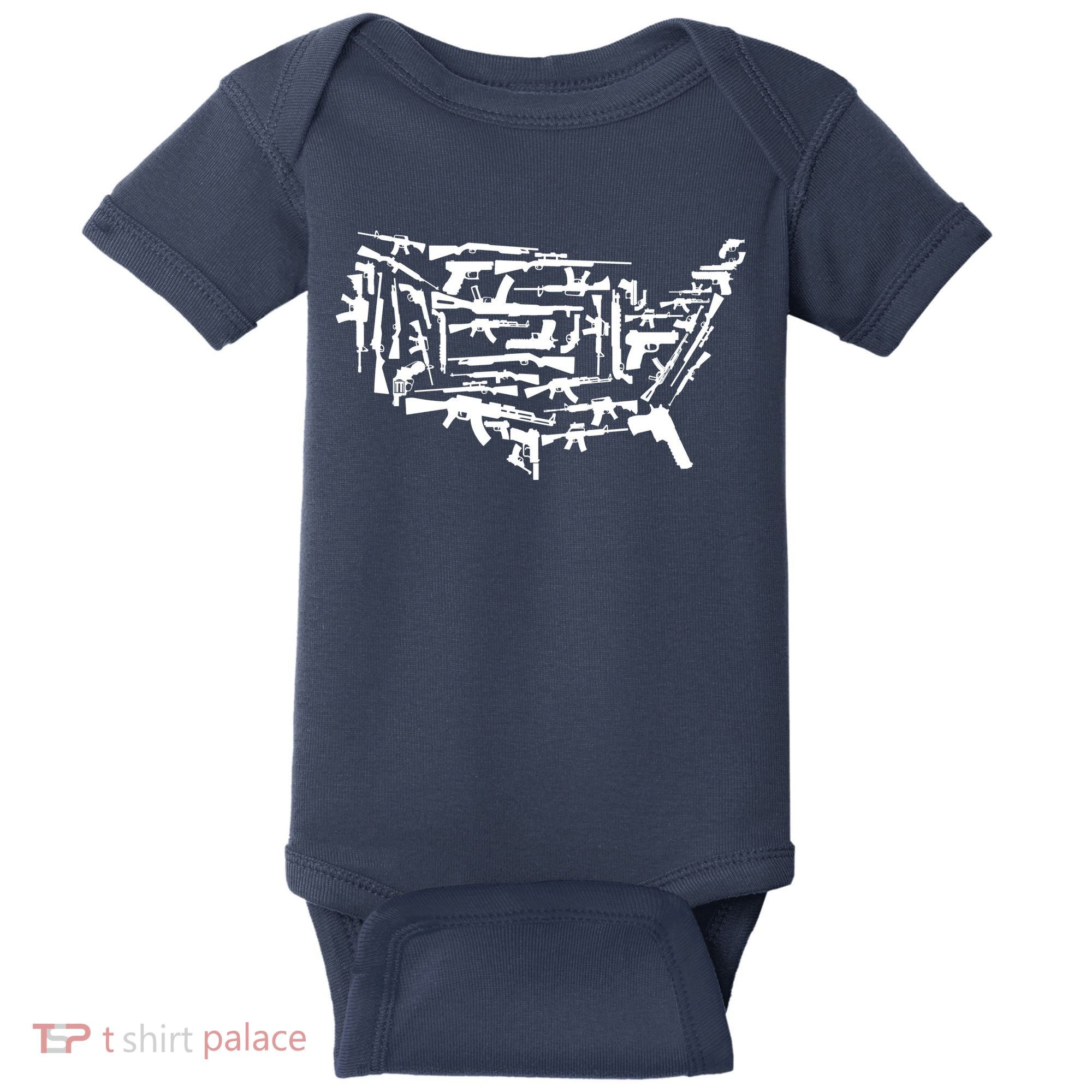 American Gun Map Baby Bodysuit