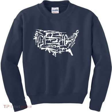 American Gun Map Kids Sweatshirt