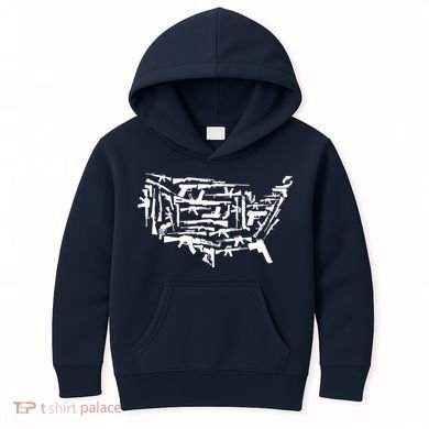American Gun Map Kids Hoodie