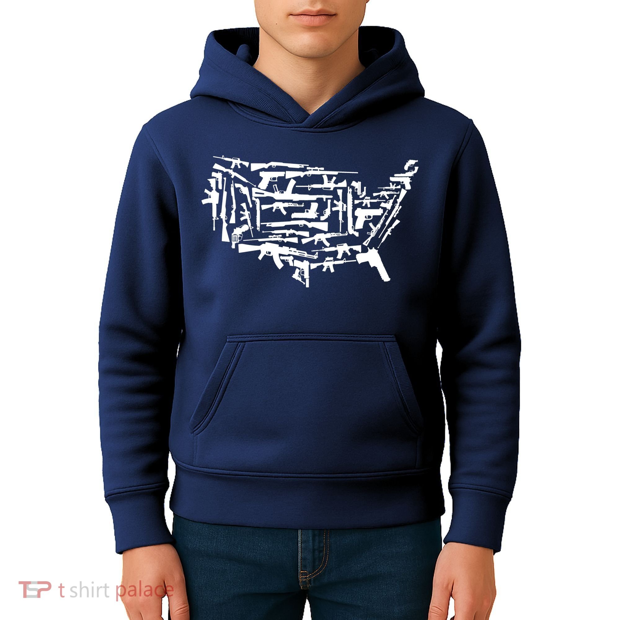 American Gun Map Kids Hoodie