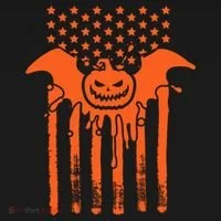 American Halloween Pumpkin Bat USA Flag Women's Hoodie thumb 2