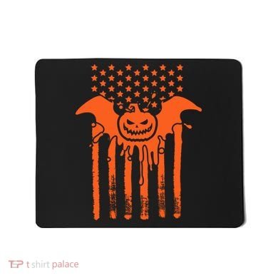 American Halloween Pumpkin Bat USA Flag Mousepad