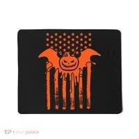 American Halloween Pumpkin Bat USA Flag Mousepad thumb 0