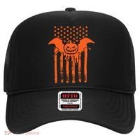 American Halloween Pumpkin Bat USA Flag Hat thumb 0