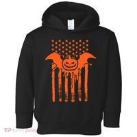 American Halloween Pumpkin Bat USA Flag Toddler Hoodie thumb 0