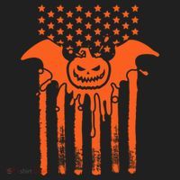 American Halloween Pumpkin Bat USA Flag Golf Towel thumb 3