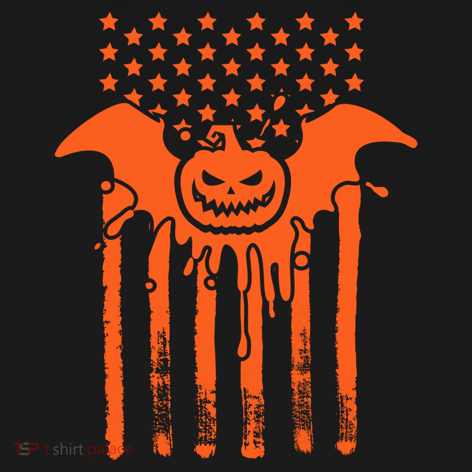 American Halloween Pumpkin Bat USA Flag Tote Bag