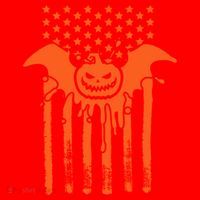 American Halloween Pumpkin Bat USA Flag Santa Hat thumb 1
