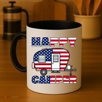 American Happy Camper USA Coffee Mug thumb 4
