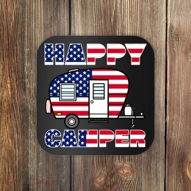 American Happy Camper USA Coaster