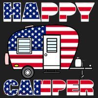 American Happy Camper USA Golf Towel thumb 3