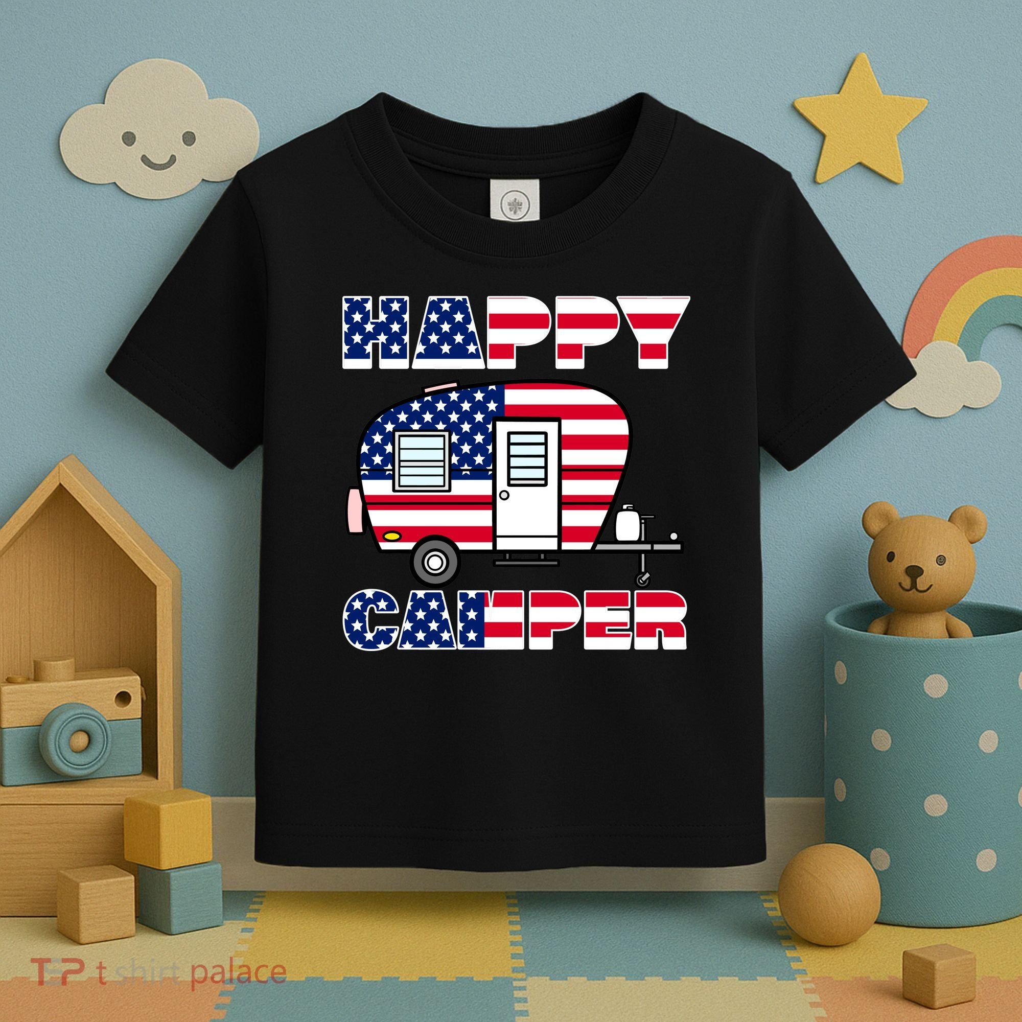 American Happy Camper USA Toddler T-Shirt