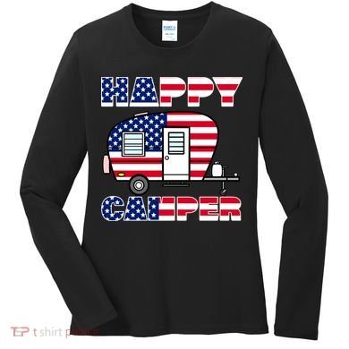 American Happy Camper USA Women's Long Sleeve Shirt