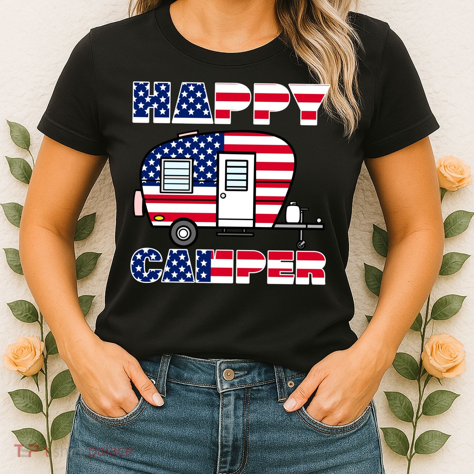 American Happy Camper USA Women's T-Shirt