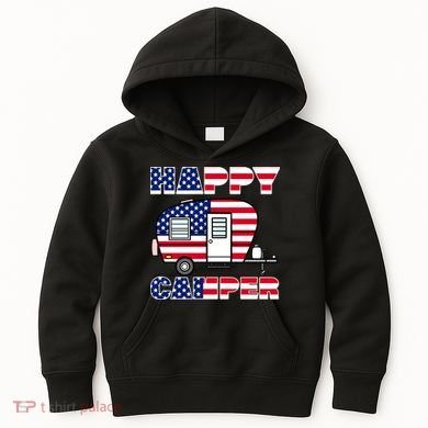 American Happy Camper USA Kids Hoodie