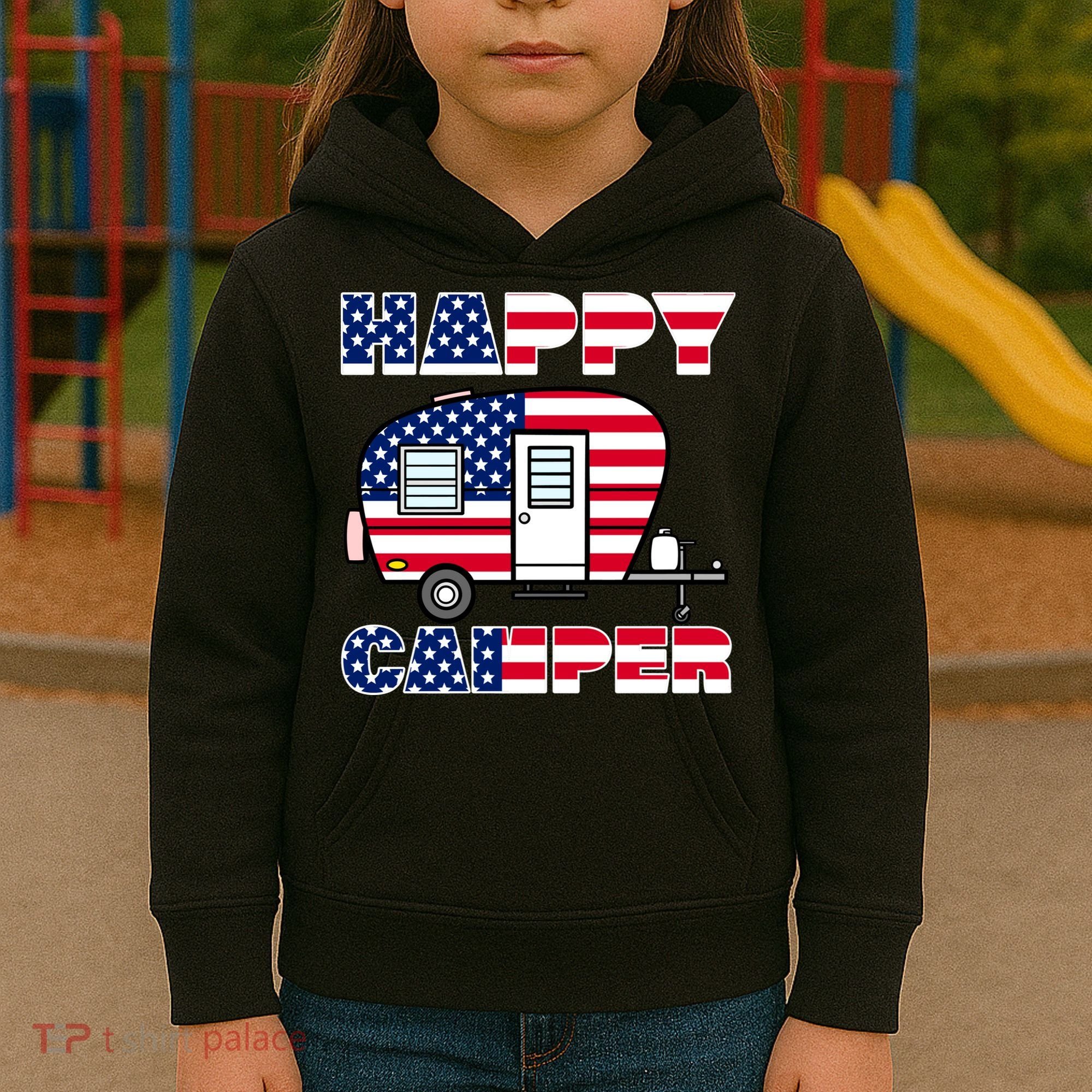 American Happy Camper USA Kids Hoodie