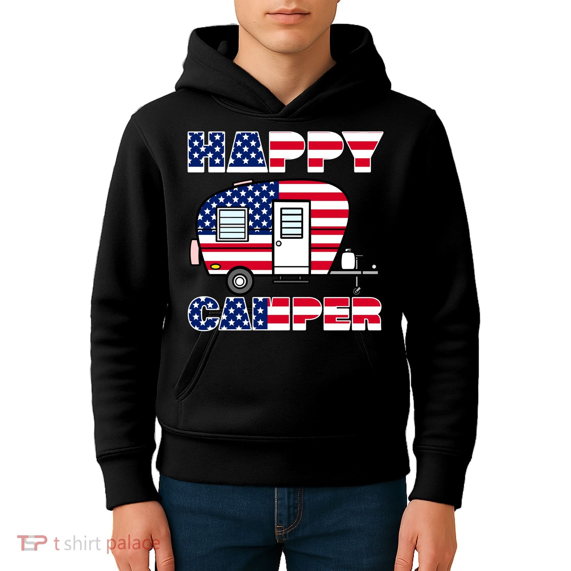 American Happy Camper USA Kids Hoodie