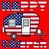 American Happy Camper USA Santa Hat thumb 1