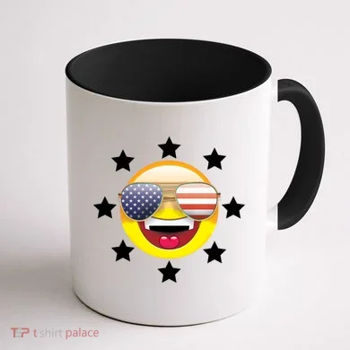 American Hippie Smiley Face Coffee Mug back
