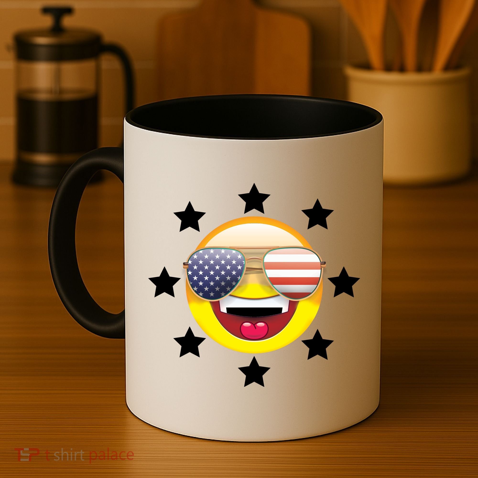 American Hippie Smiley Face Coffee Mug