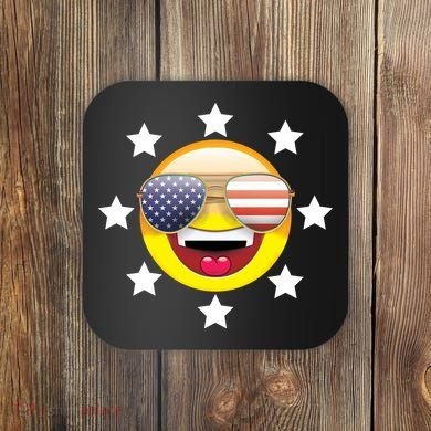American Hippie Smiley Face Coaster