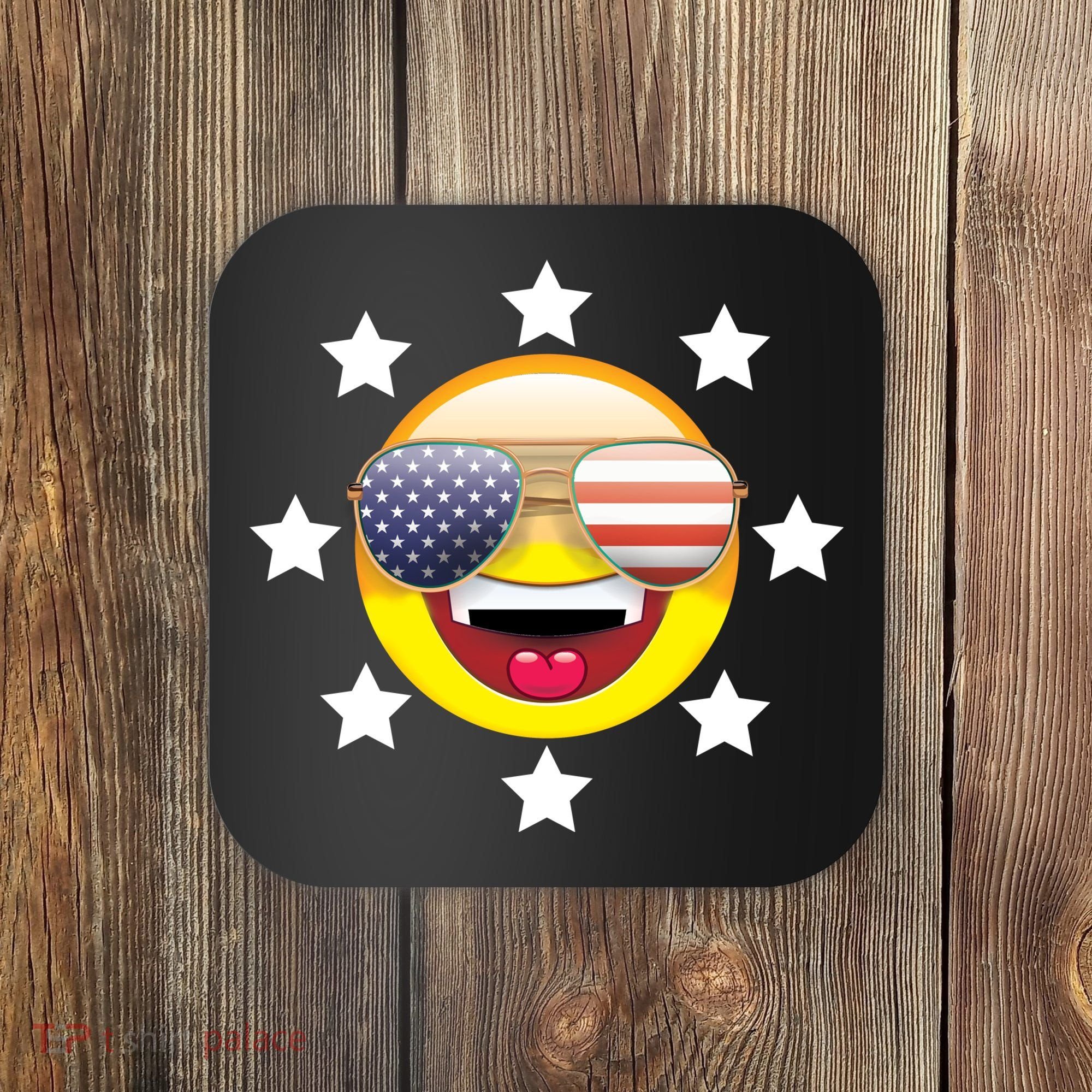 American Hippie Smiley Face Coaster