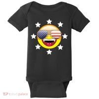 American Hippie Smiley Face Baby Bodysuit thumb 0