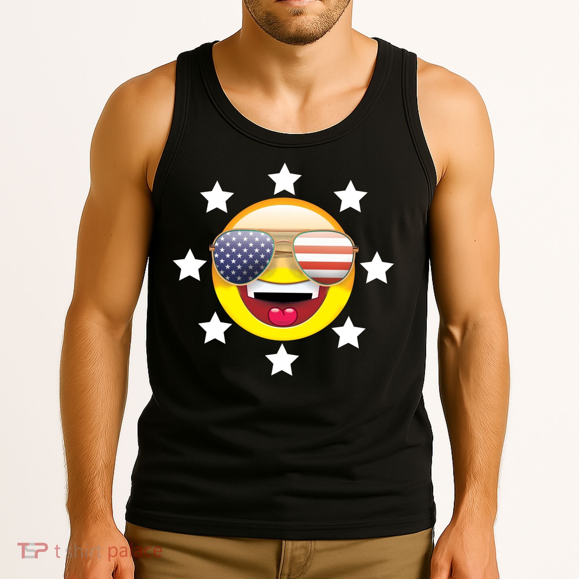 American Hippie Smiley Face Tank Top
