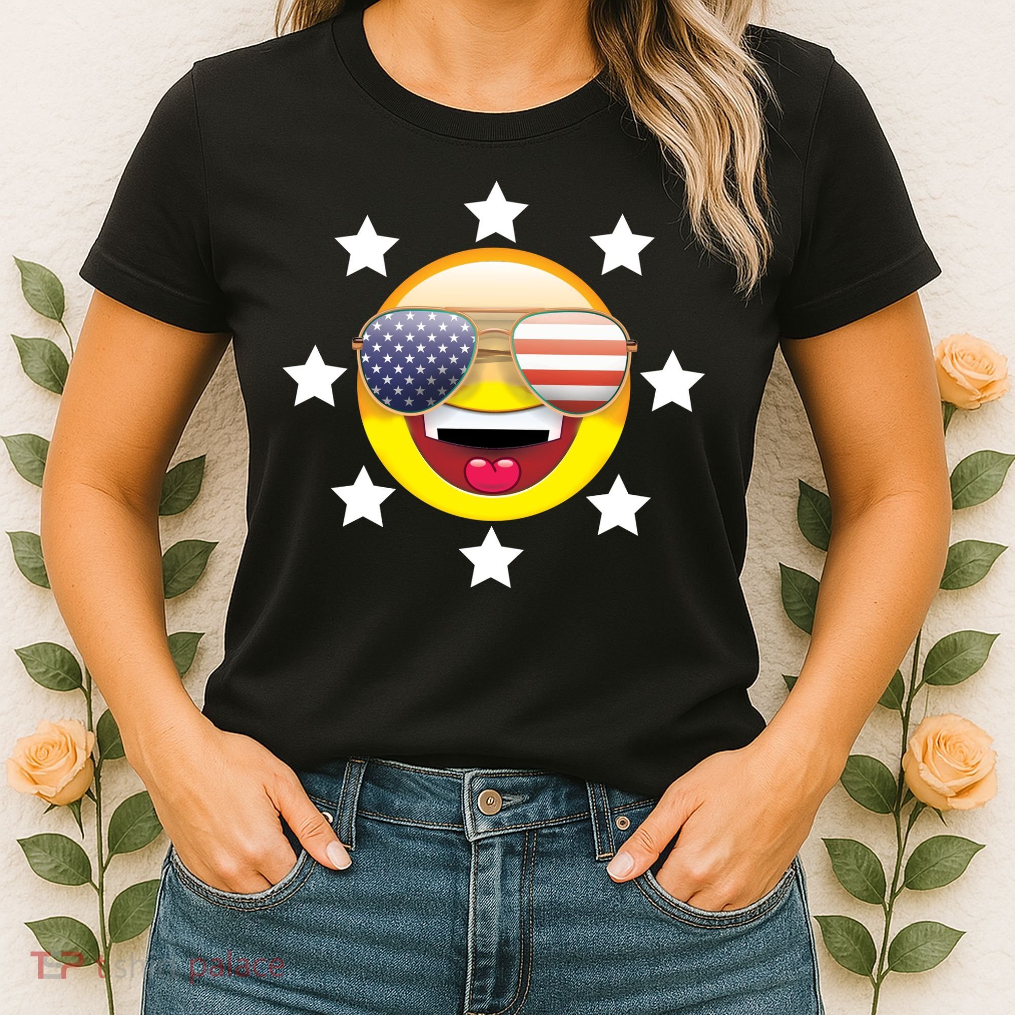 American Hippie Smiley Face Women's T-Shirt