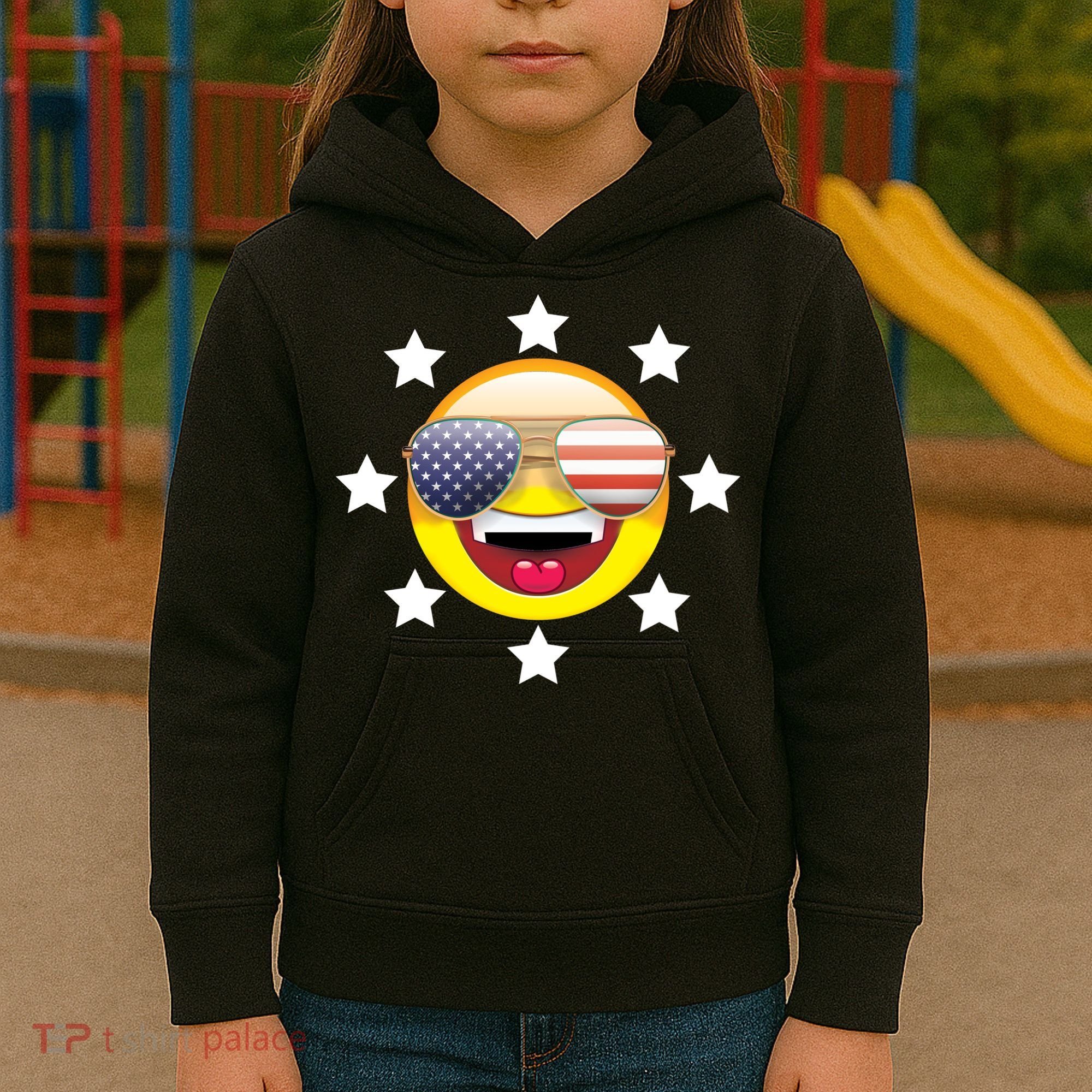 American Hippie Smiley Face Kids Hoodie