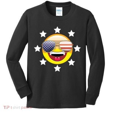 American Hippie Smiley Face Kids Long Sleeve Shirt