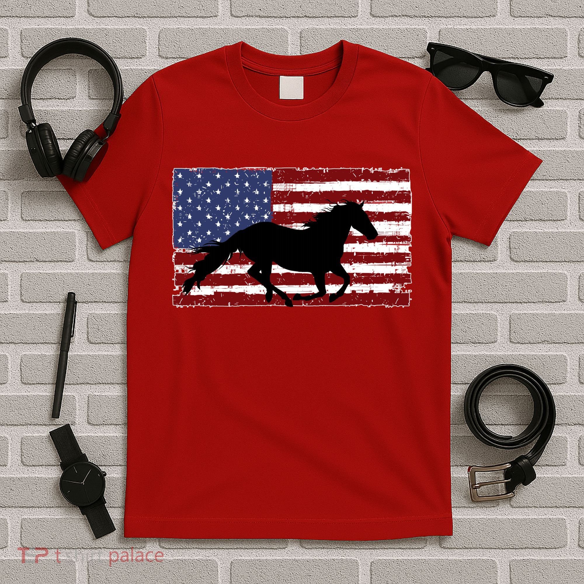 American Horse Flag Vintage T-Shirt